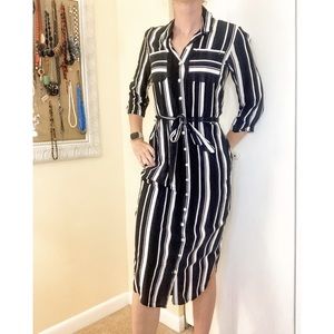 Button-Up MIDI Dress